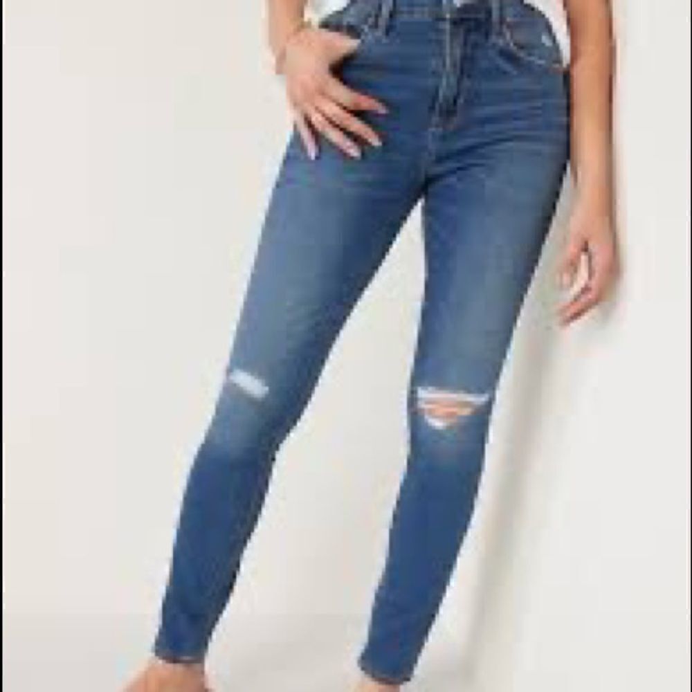 NWT New Old Navy Pop Icon Skinny High Rise Jeans distressed 0